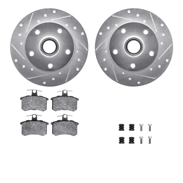 R1 Concepts WGSH1-73010 eLINE Rotor - Drilled & Slotted - Silver W/ Performance Pads